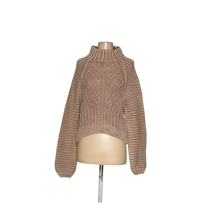 Free People Brown Cotton Pullover Sweater XS