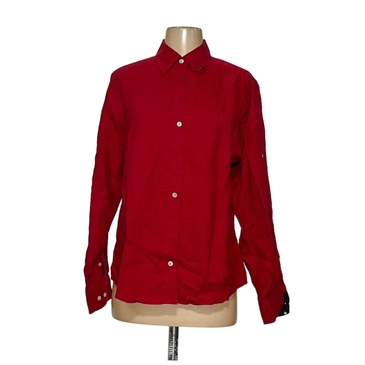 Lauren Ralph Lauren Red Linen Button-Up Top - Women's M