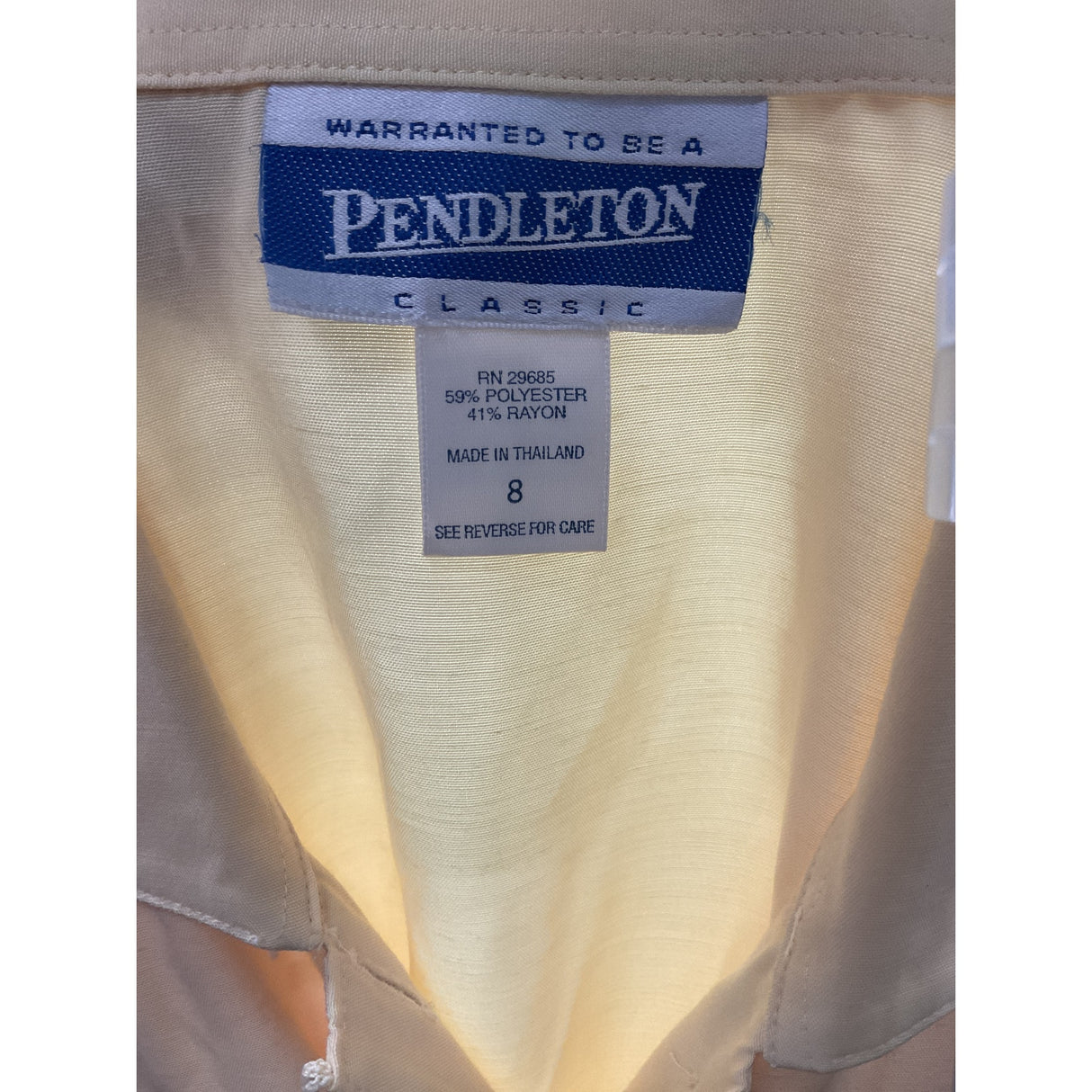 Pendleton Women's Yellow Button-Up Top Size 8