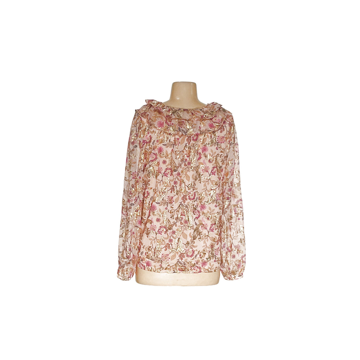 LOFT Multicolor Chiffon Floral Blouse