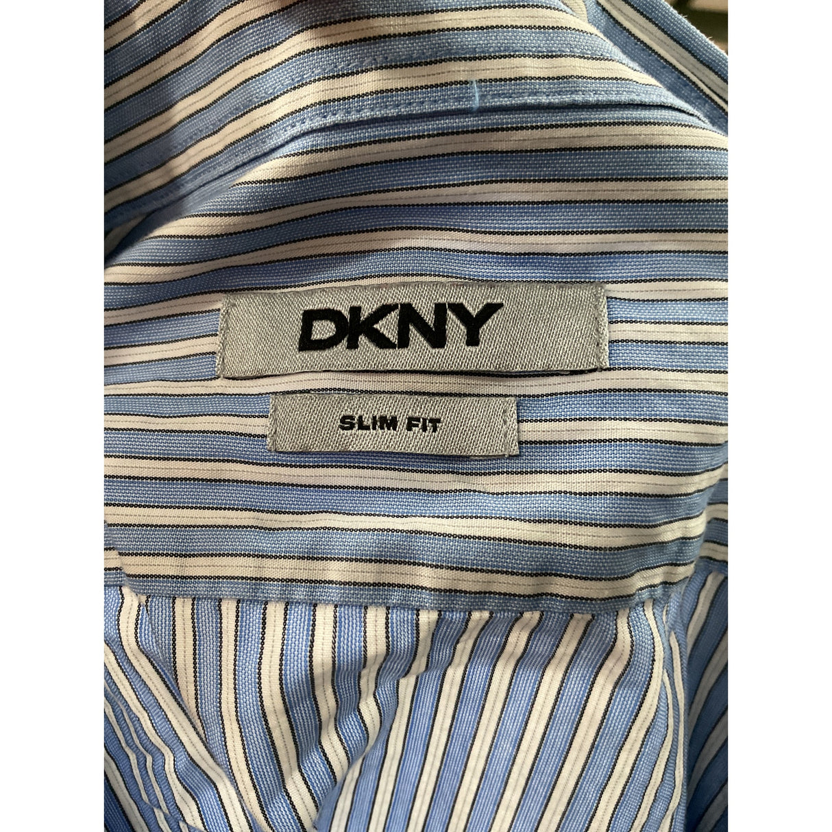 DKNY Men's Blue Dress Shirt 17.5