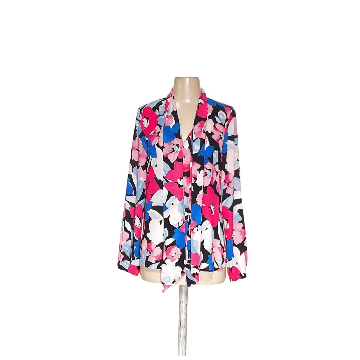 Kasper Black Floral Blouse