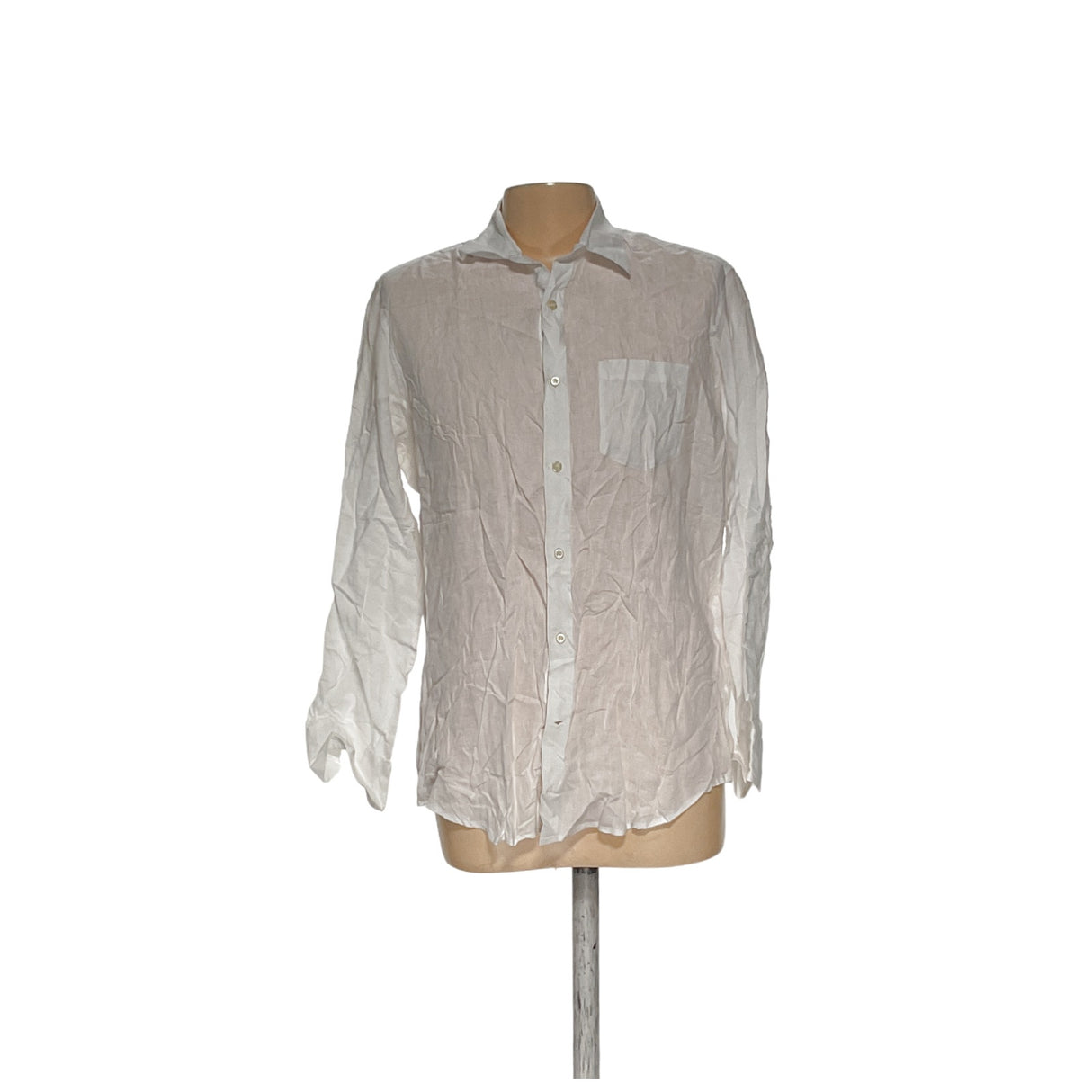 Banana Republic Men's White Linen Button-Up Shirt