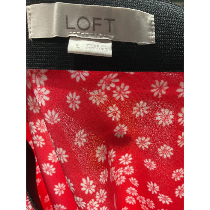 LOFT Red A-Line Skirt