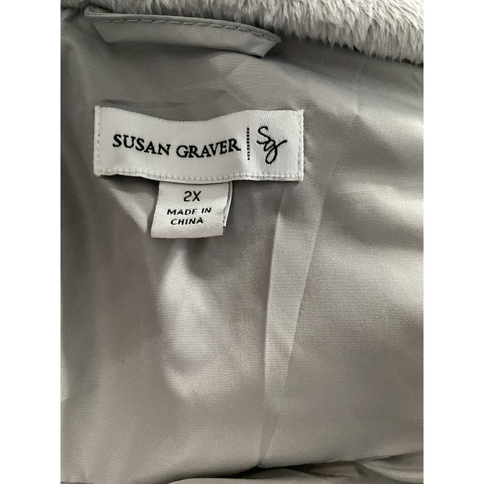 2X Susan Graver Gray Cotton Parka