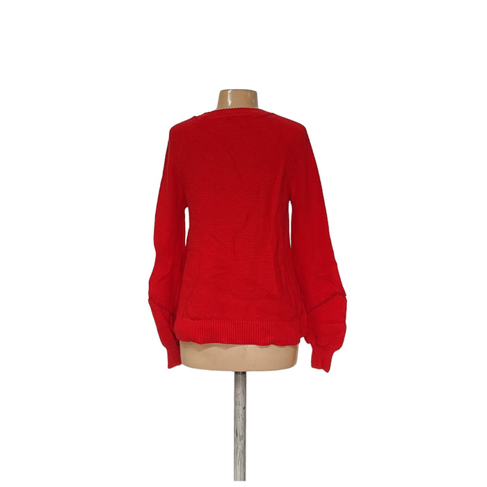 LOFT Red Cotton Pullover Sweater for Women