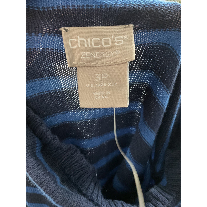 Chico's Multicolor Petite Cotton Pullover Sweater