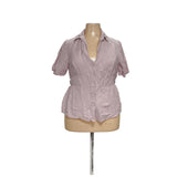 Lane Bryant Purple Linen Button-Up Top Sz 18/20