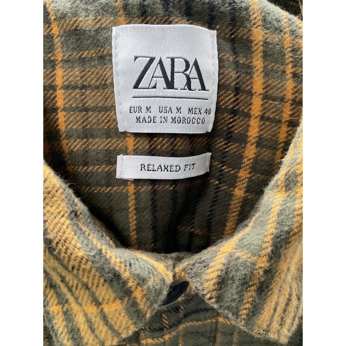 ZARA Yellow Plaid Flannel Shirt