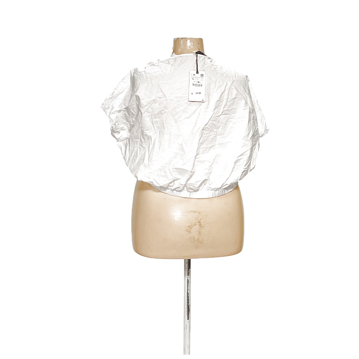 ZARA White Cotton Blouse - Women's L