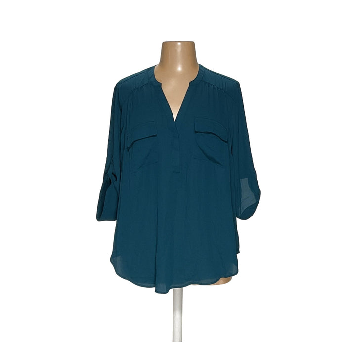 Torrid Blue Polyester Blouse (Size 2)