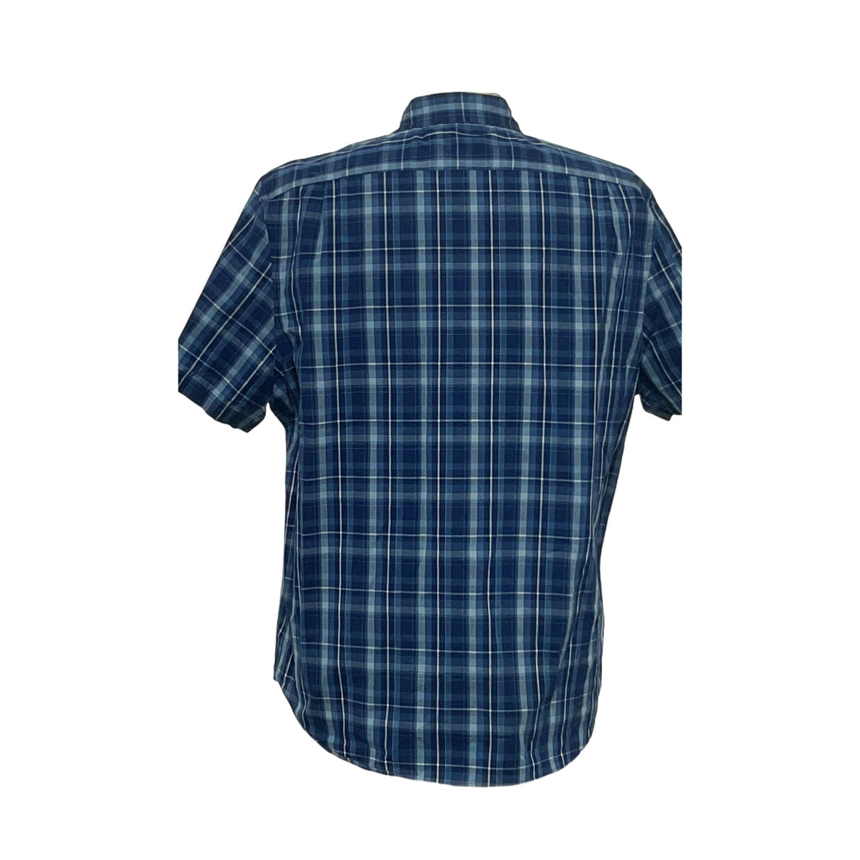 Nautica Blue Buffalo Plaid Short Sleeve Shirt XL