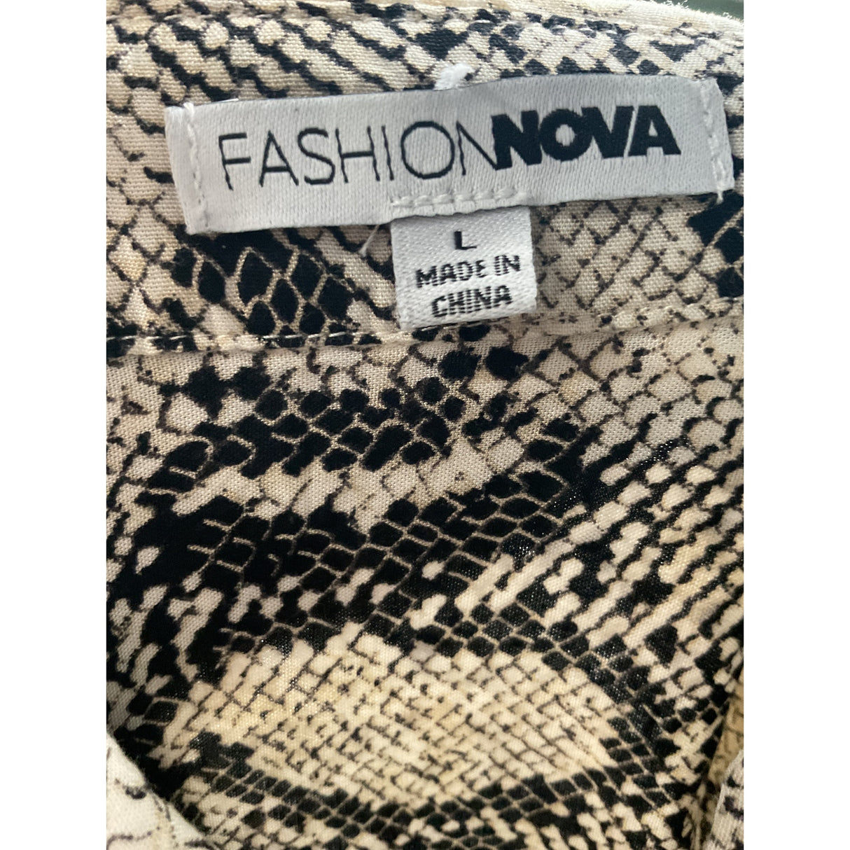 Fashion Nova Multicolor Animal Print Button-Up