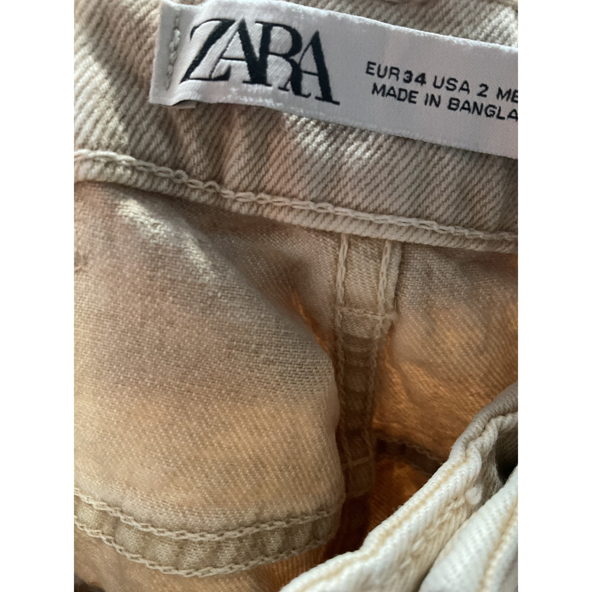 ZARA Beige Women's Ankle Jeans