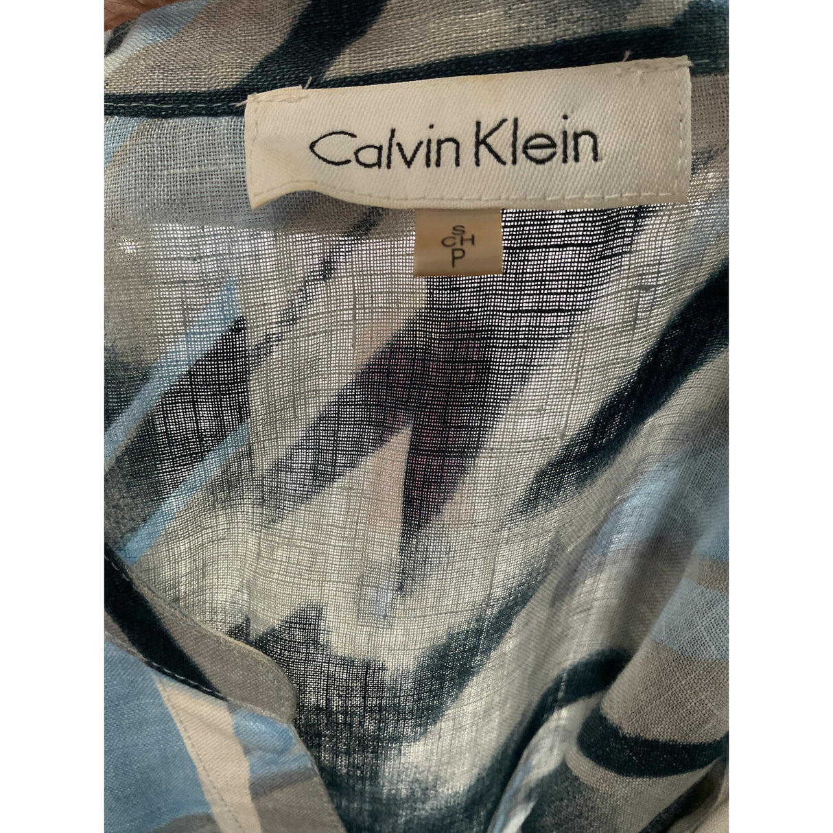 Calvin Klein Multicolor Linen Button-Up Top