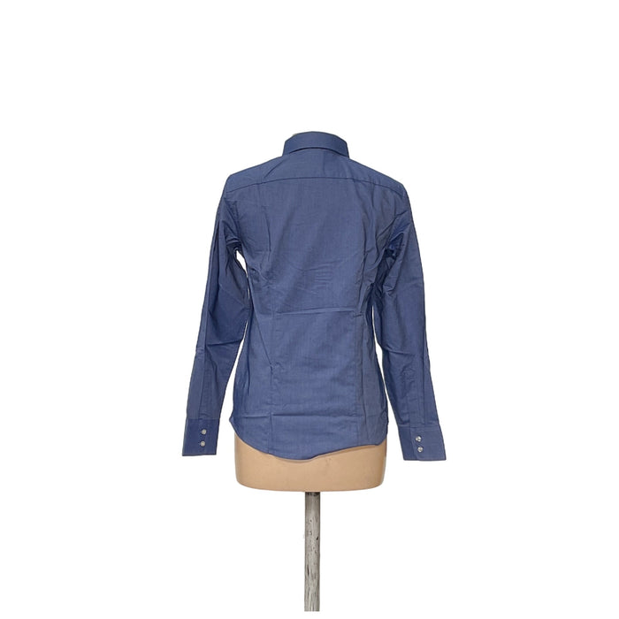 Lands' End Blue Cotton Button-Up Shirt