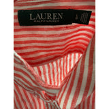 Lauren Ralph Lauren Orange Linen Button-Up Top L