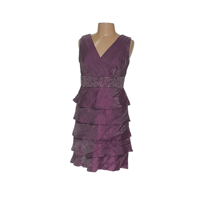 R&M Richards Purple Midi Shift Dress Size 12p