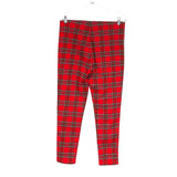 ZARA Red Plaid Leggings XL