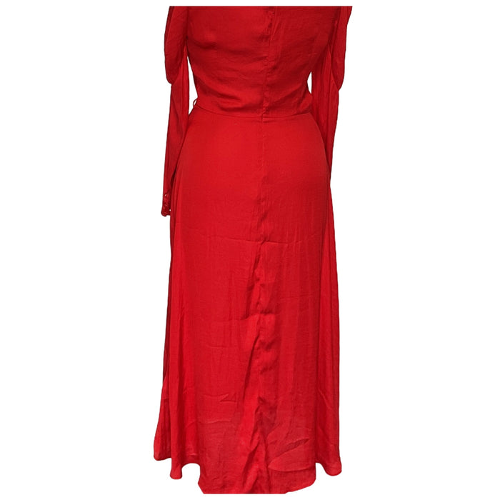 BARDOT Red Cotton Maxi Dress, size 16