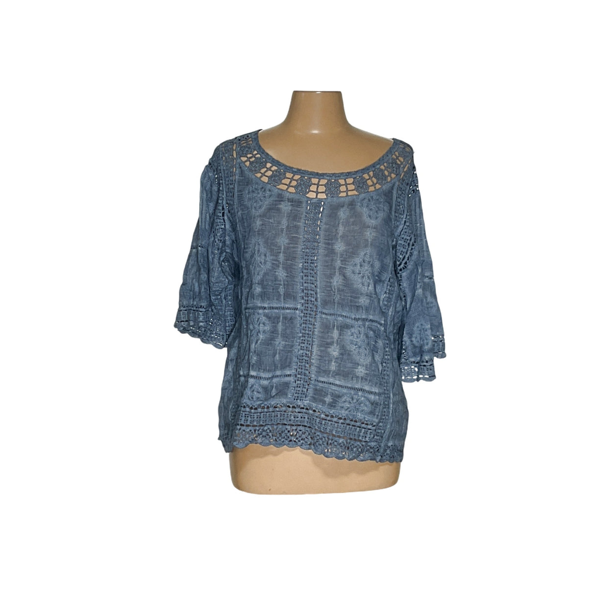 Democracy Blue Cotton Blouse M