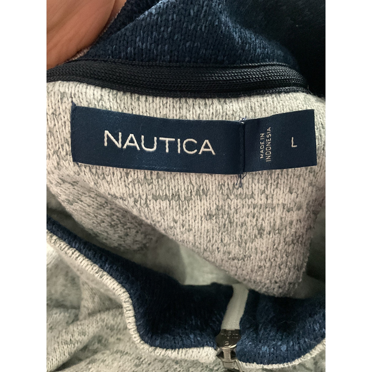 Nautica Gray Henley Sweatshirt L