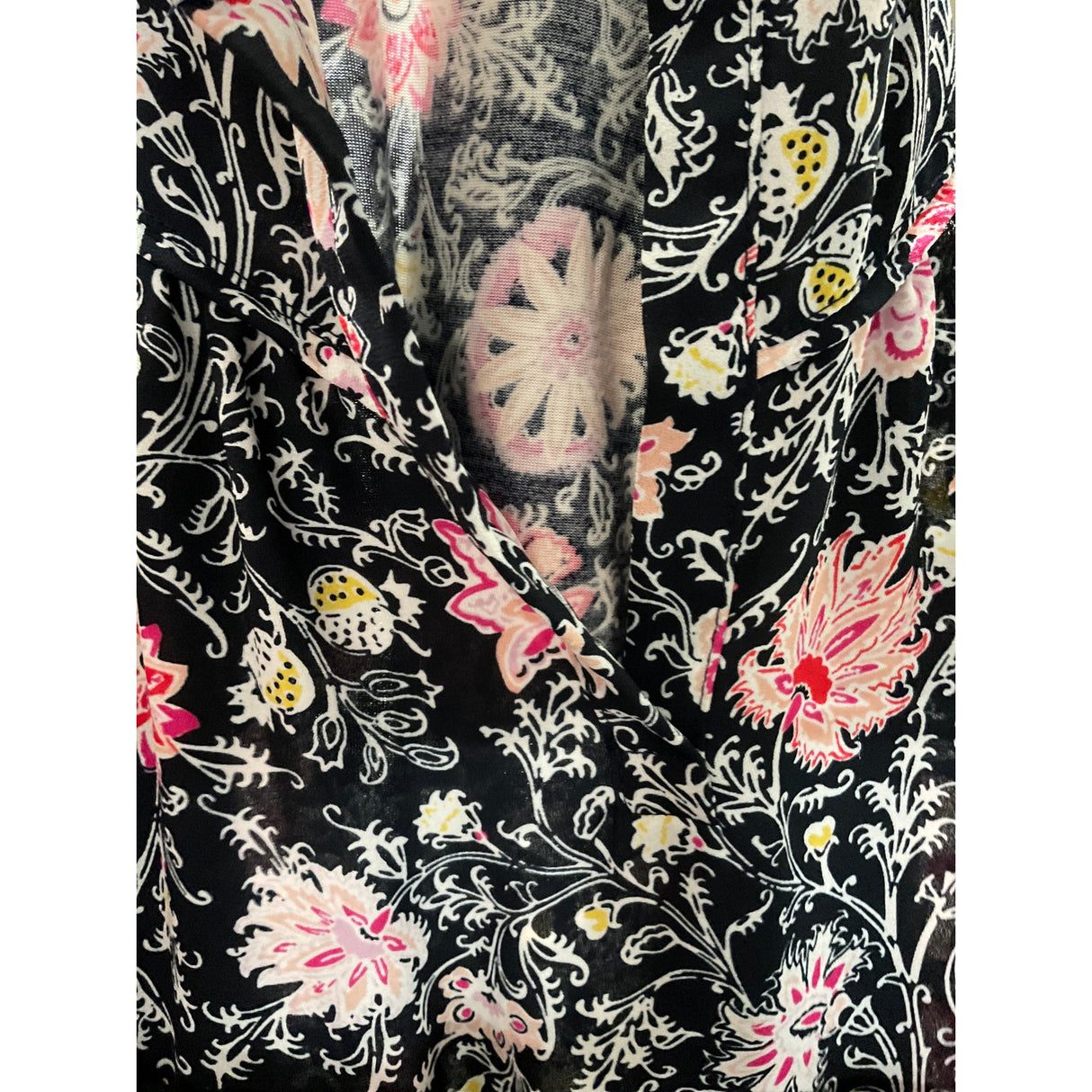 LOFT Black Floral Blouse, M