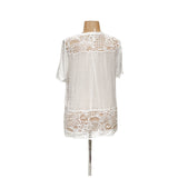 Chico's White Rayon Lace Blouse