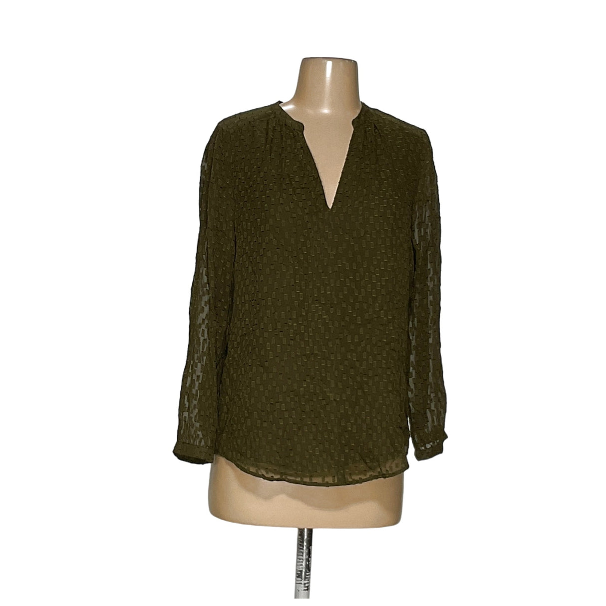 J. Crew Green Viscose Blouse Size 2