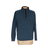 L.L. Bean Blue Merino Wool Henley Sweatshirt