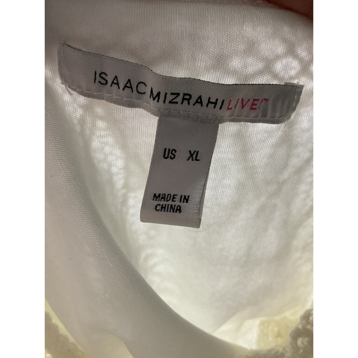 Isaac Mizrahi Women's White Cotton Blouse XL