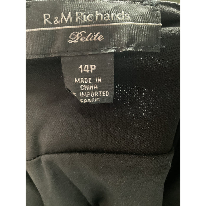 R&M Richards Black A-Line Dress 14P