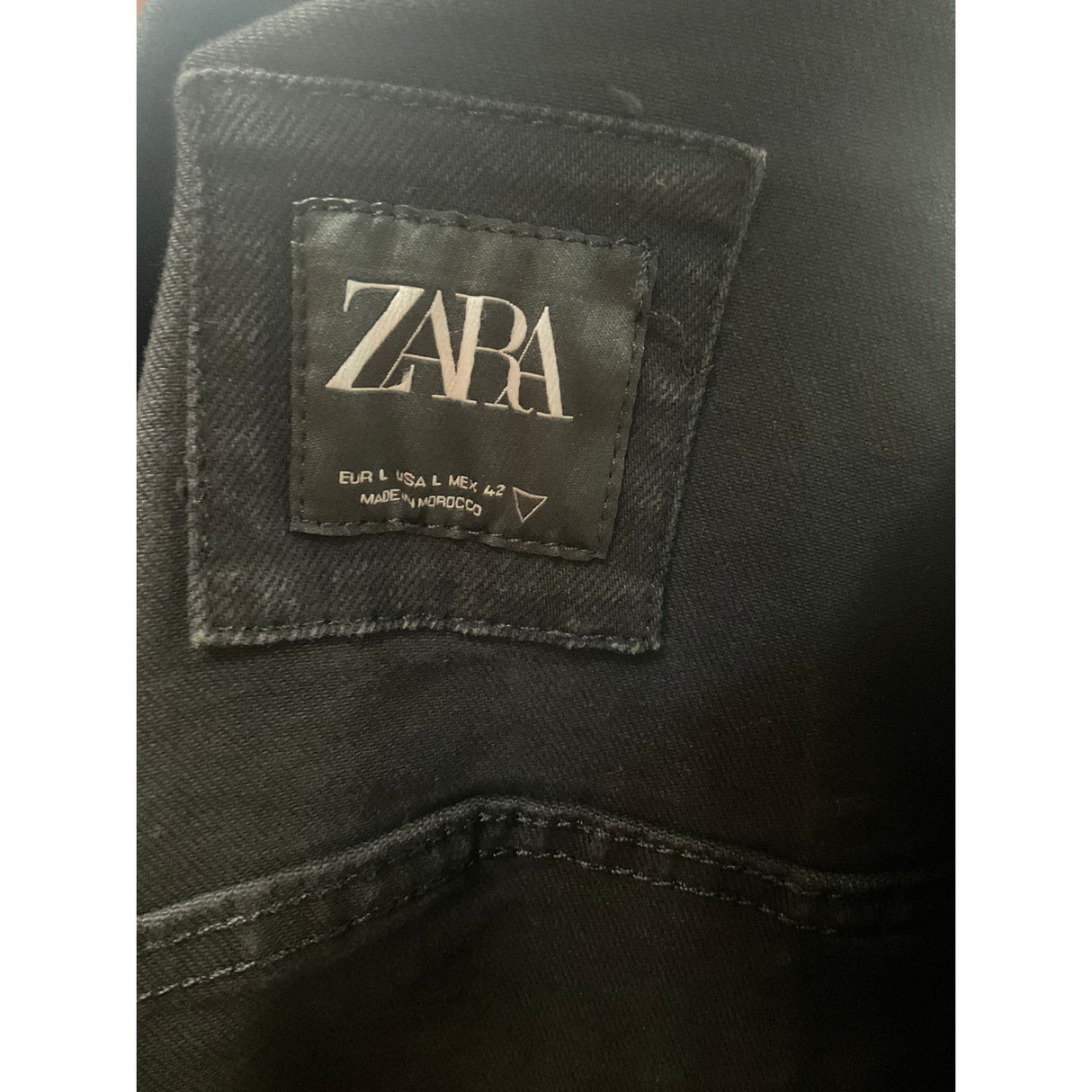 ZARA Men's Black Denim Jacket - Size L