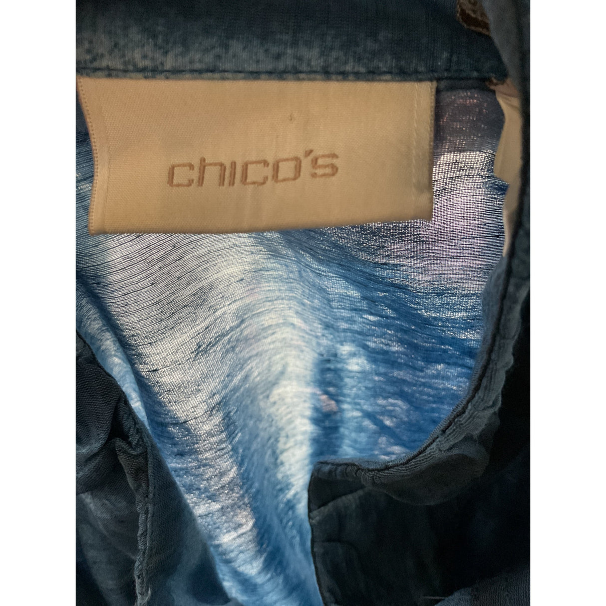 Chico's Blue Linen Plus Size Jacket