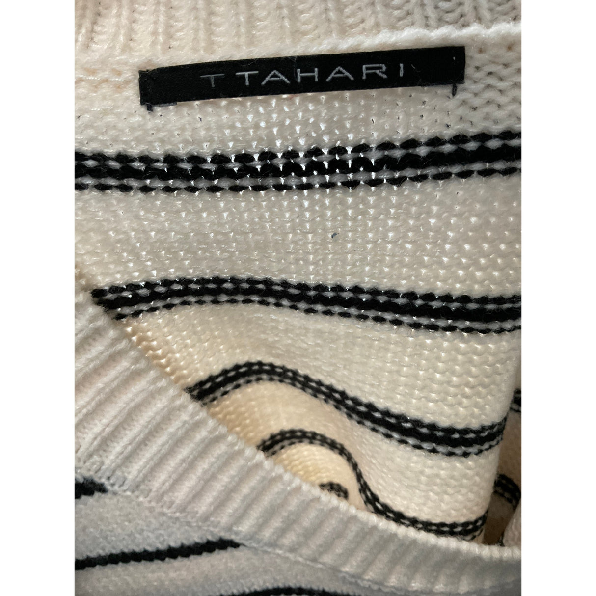 Tahari Medium Beige Striped Sweater