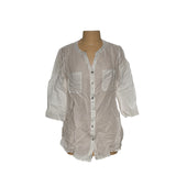 Chico's White Button-Up Top (Size 2)