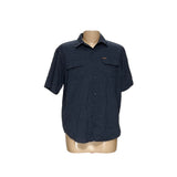 Orvis Men's Blue Short Sleeve Button-Up Shirt XL