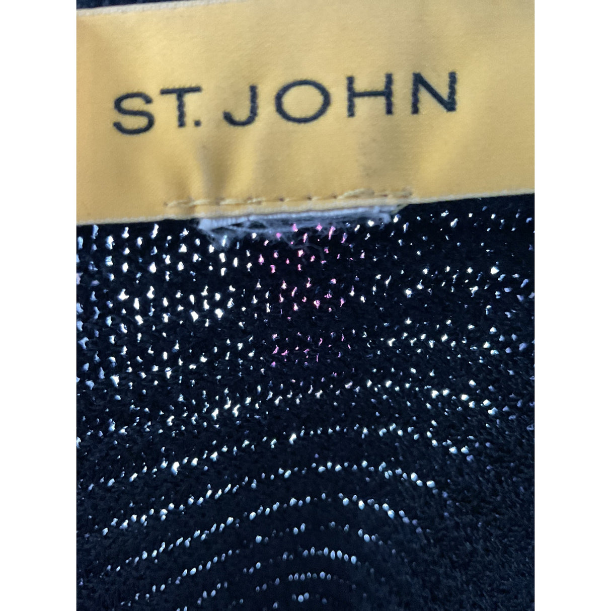 St John Black XL Wool Full Zip Crochet Sweater