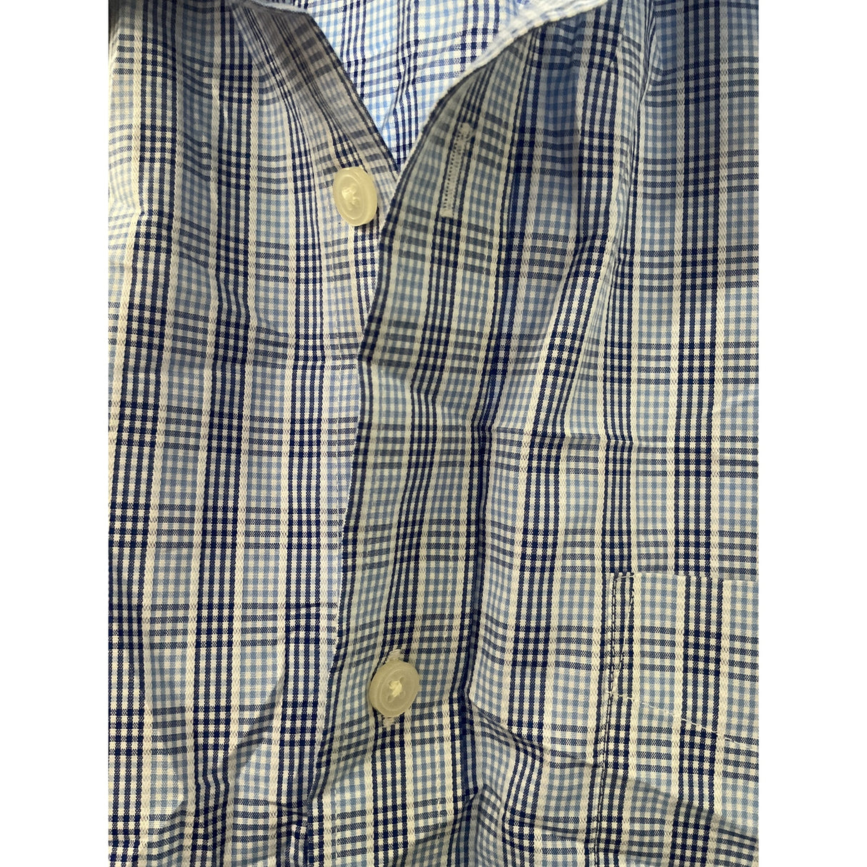 Banana Republic Blue Gingham Dress Shirt, 16/16.5