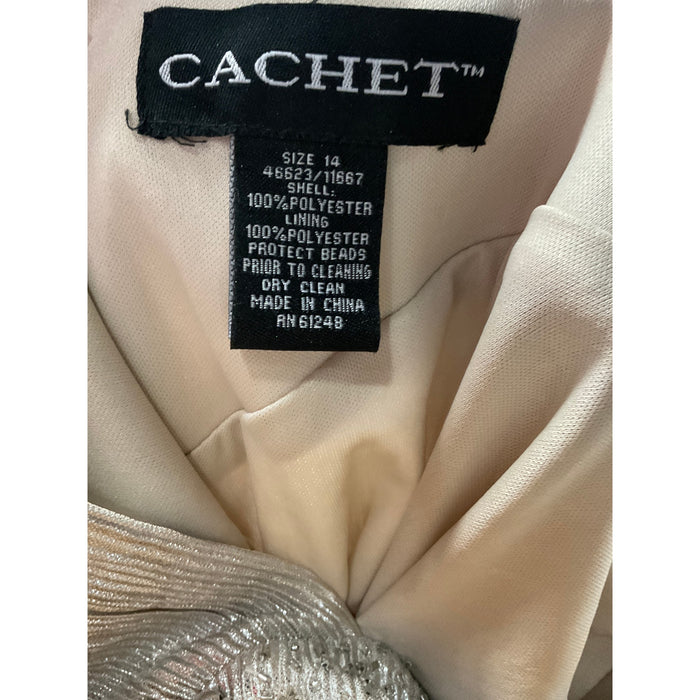 CACHET Silver Maxi Dress - Size 14