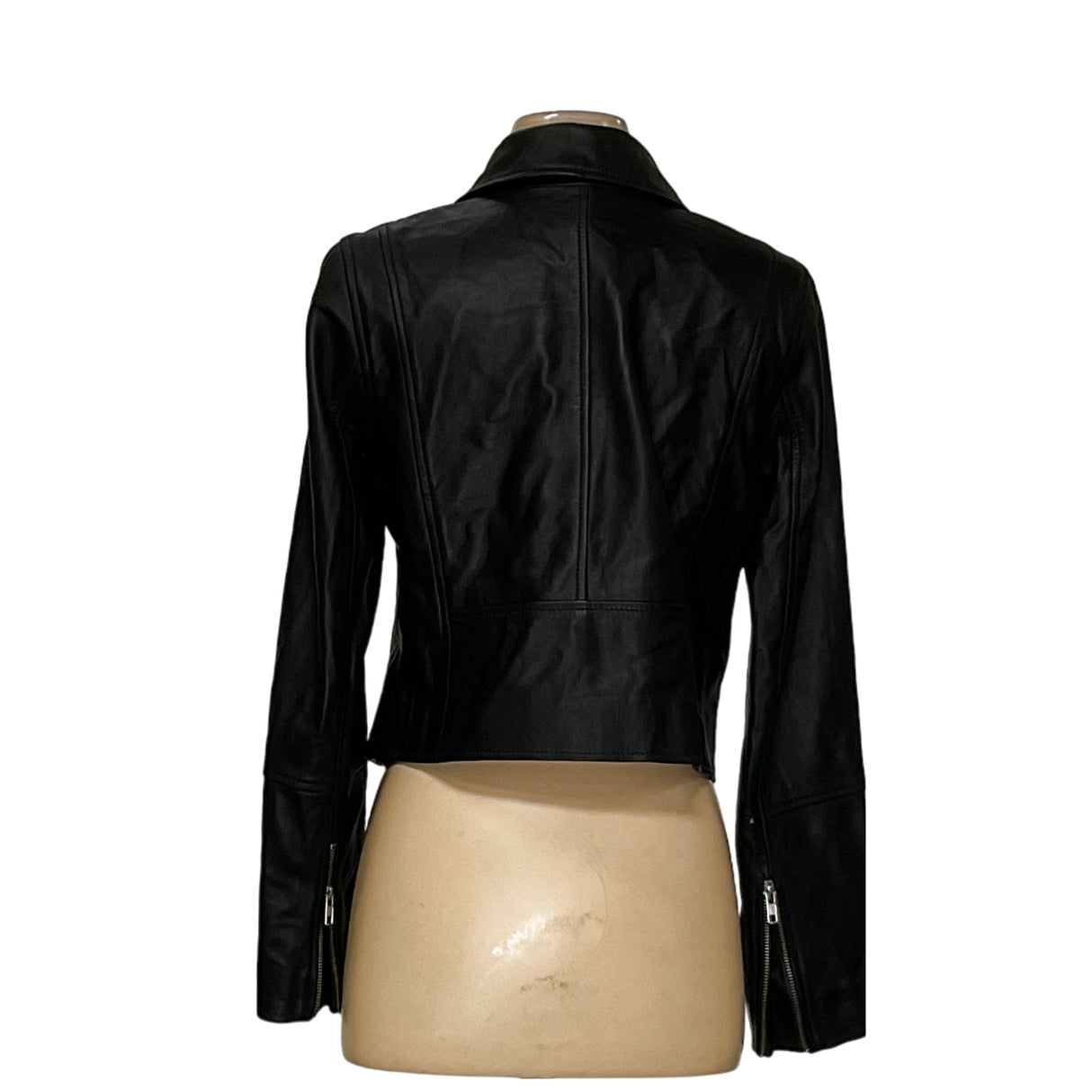 Halogen Black Leather Motorcycle Jacket