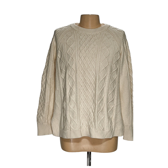 J. Crew Cream Cotton Pullover Sweater 2XL