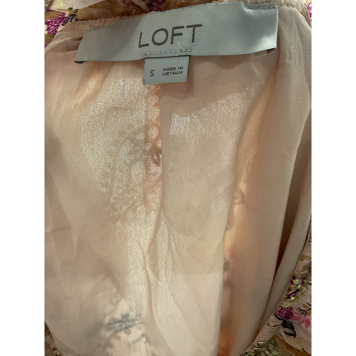 LOFT Multicolor Chiffon Floral Blouse