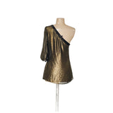 BEBE Gold Polyester Chiffon Blouse S 17x28in