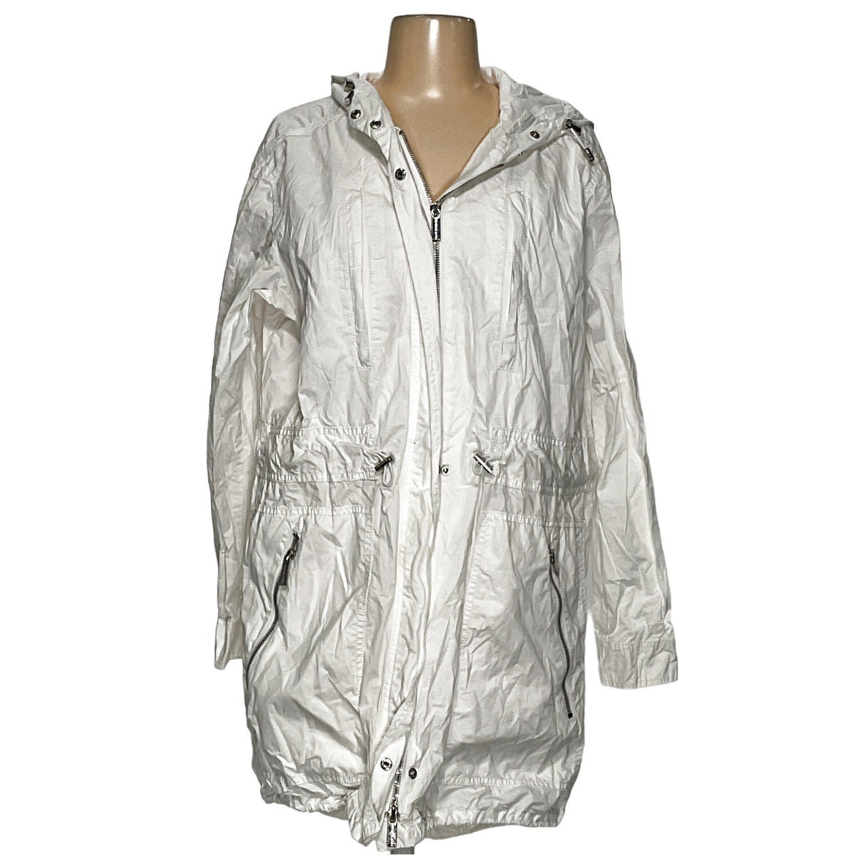 Michael Kors White Trench Coat, Size M