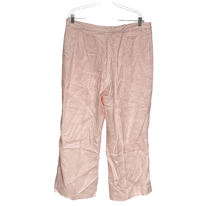 LRL Pink Linen Ankle Pants - Size 16