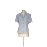 Kasper Blue Button-Up Top - Size 8P