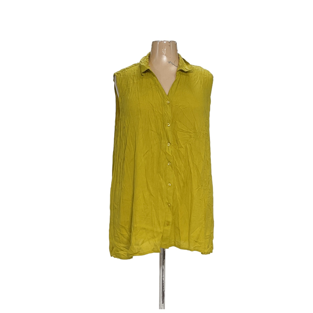 Ashley Stewart Green Rayon Button-Up Women's Top