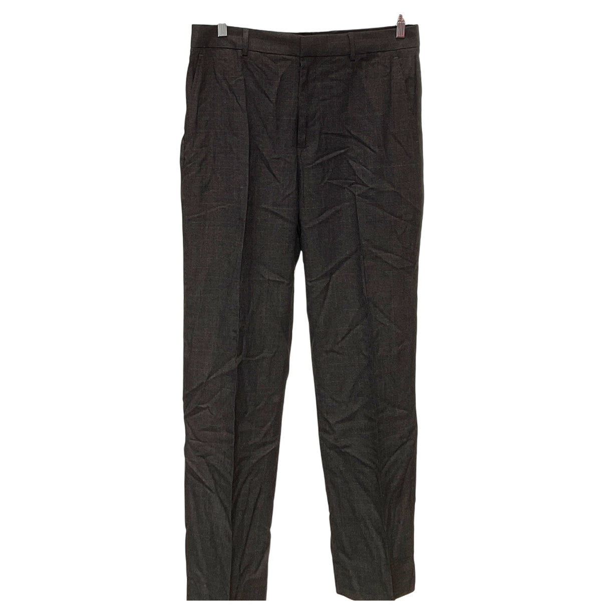 BR Black Plaid Dress Pants, Men's L