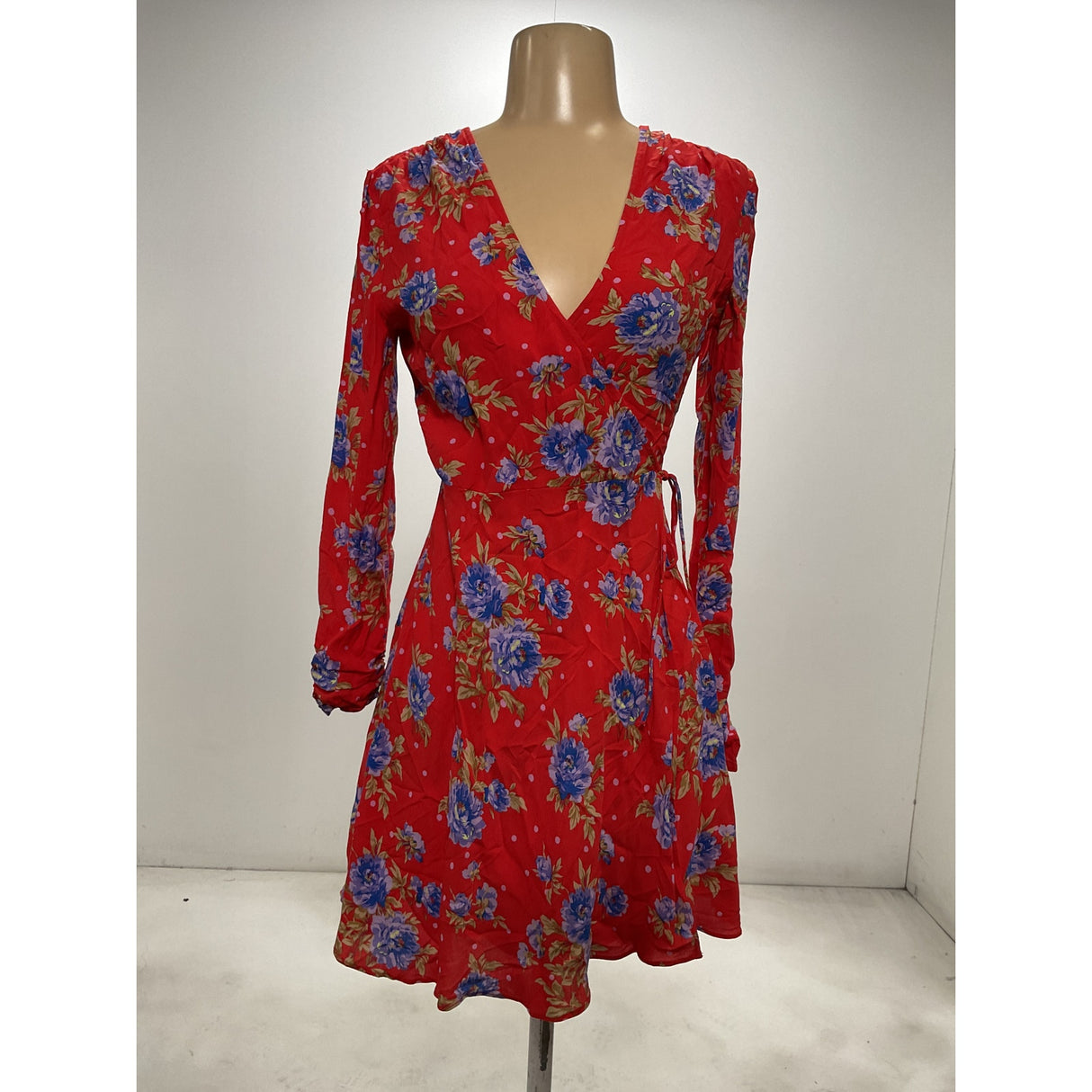 ZARA XS Red Wrap Dress